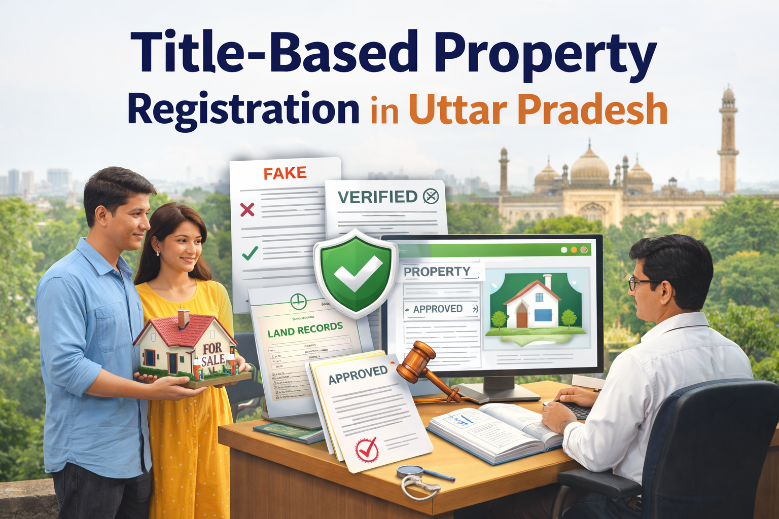 What is the concept of title-based property registry in Uttar Pradesh?