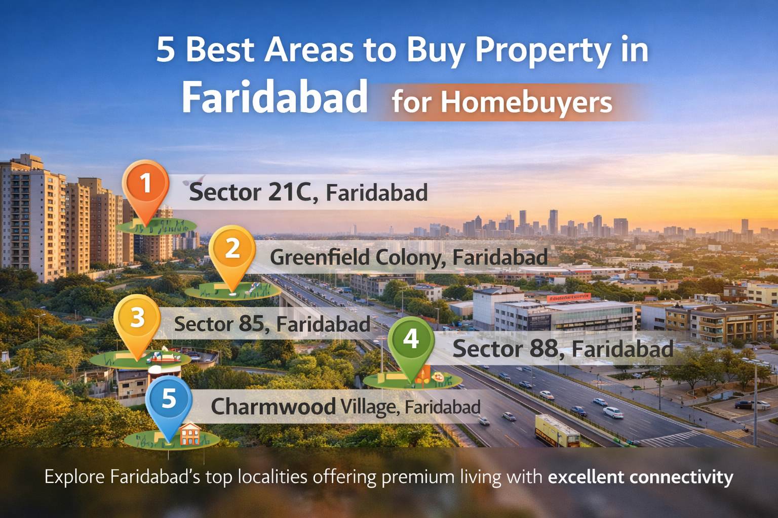 5 Best Areas to Buy Property in Faridabad for Homebuyers