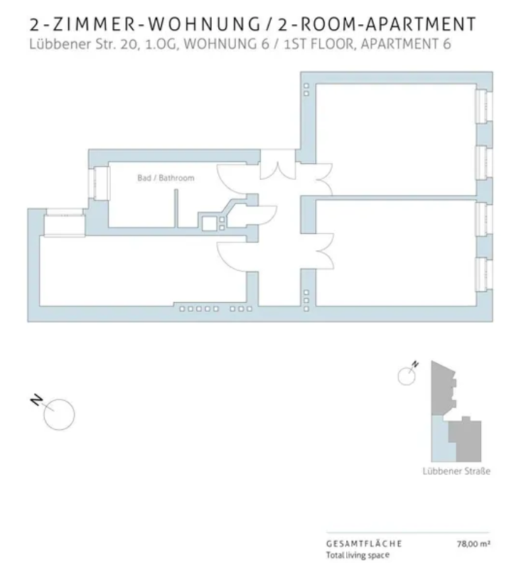 Rented 2-room apartment in a prime Kreuzberg location as an investment in Berlin — photo 5